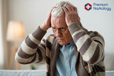 Пожилой мужчина держится за голову